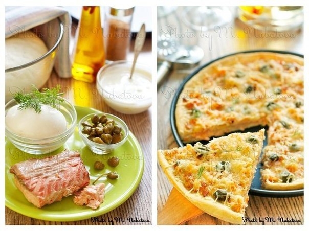 Пицца с семгой и каперсами Пицца с семгой и каперсами
