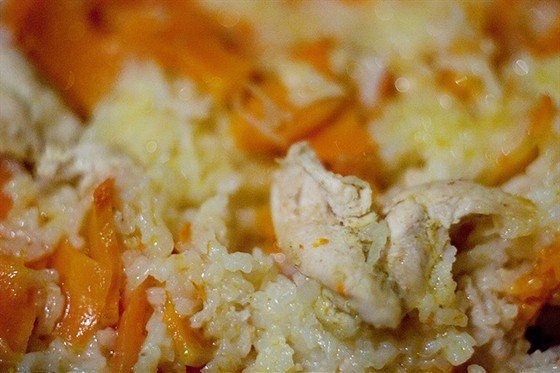 Курица с тыквой и рисом