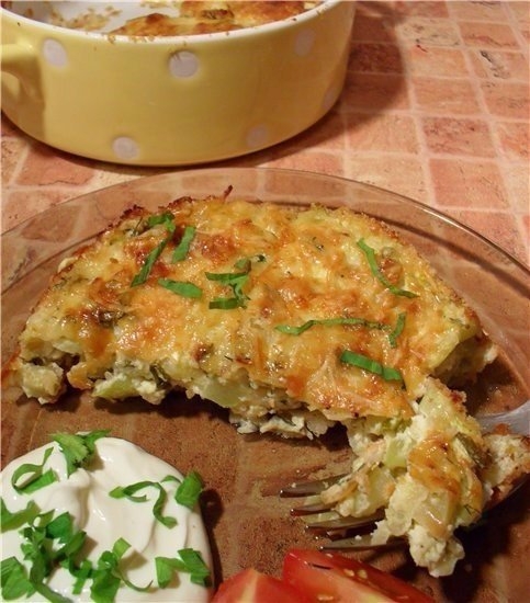 Запеканка из кабачков и баклажанов