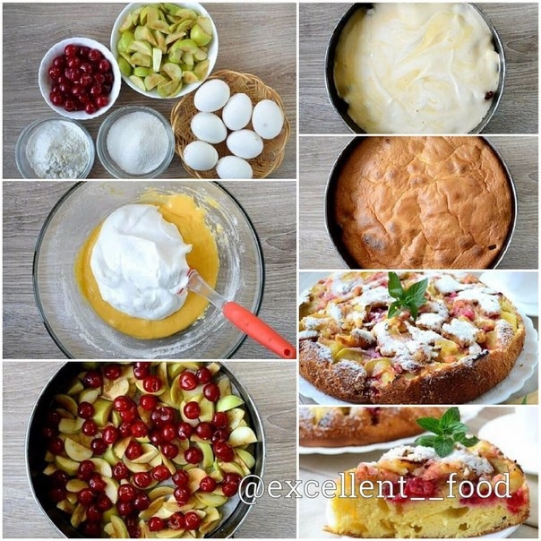 Очень пышная шарлотка с вишней и яблоками Просто и очень вкусно! Поделись рецептом с друзьями. Очень пышная шарлотка с вишней и яблоками Просто и очень вкусно! Поделись рецептом с друзьями.