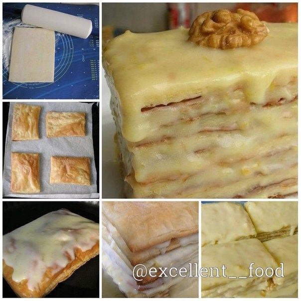 Слоеное пирожное со сгущенкойᅠ