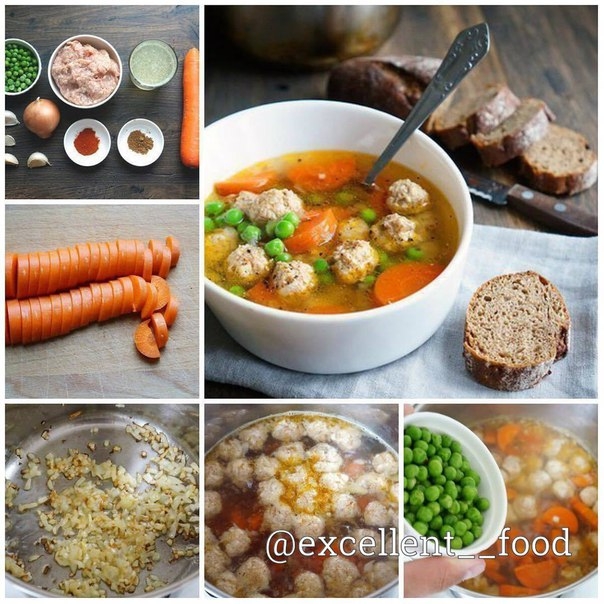 Прозрачный суп с куриными фрикадельками. ᅠ Прозрачный суп с куриными фрикадельками. ᅠ