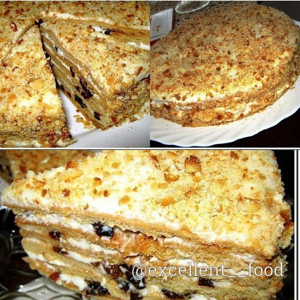 Торт медовый с черносливом Торт медовый с черносливом