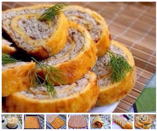 Рулет с куриным фаршем Рулет с куриным фаршем