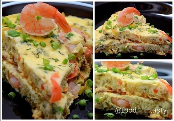 Омлет с овощами и креветками Омлет с овощами и креветками