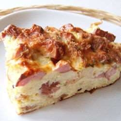 Запеченный омлет с сыром и ветчиной Запеченный омлет с сыром и ветчиной