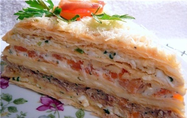 Торт "Закусочный наполеон" Торт "Закусочный наполеон"
