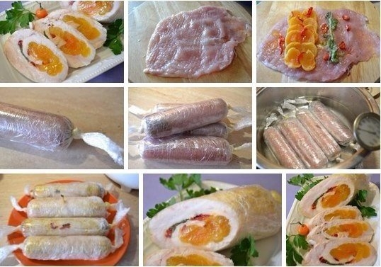 Куриные колбаски с курагой