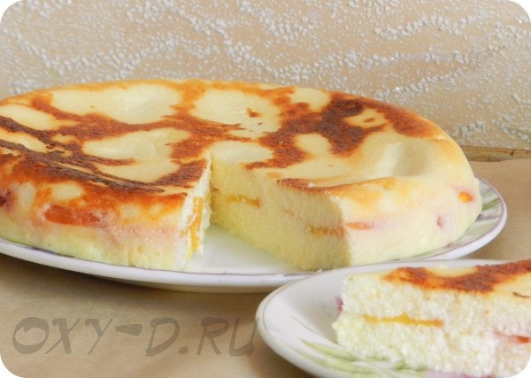 Кокосовая запеканка с персиками Кокосовая запеканка с персиками