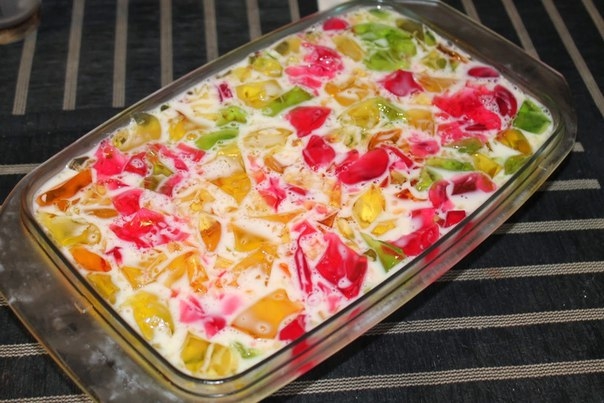 ДЕСЕРТ ИЗ ЖЕЛЕ СО СГУЩЁНКОЙ. ДЕСЕРТ ИЗ ЖЕЛЕ СО СГУЩЁНКОЙ.
