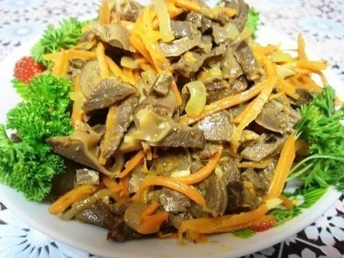 Салат из куриных желудков Салат из куриных желудков