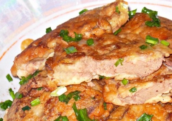 Нежная куриная печенка в сметанно-чесночно кляре Нежная куриная печенка в сметанно-чесночно кляре