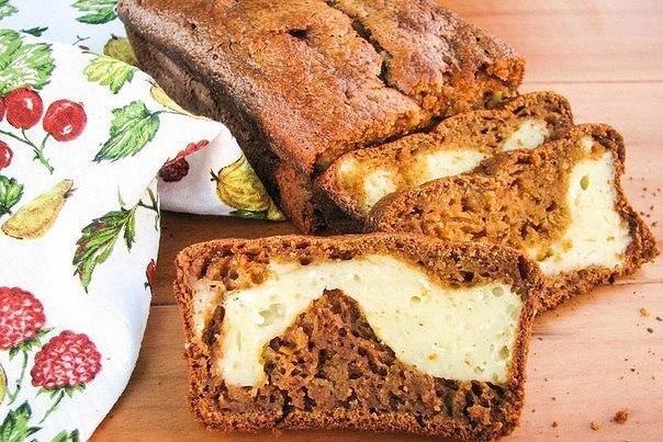 Тыквенный хлеб с творожным кремом. Тыквенный хлеб с творожным кремом.
