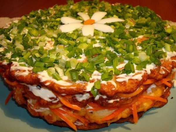 Мясной закусочный тортик. Мясной закусочный тортик.