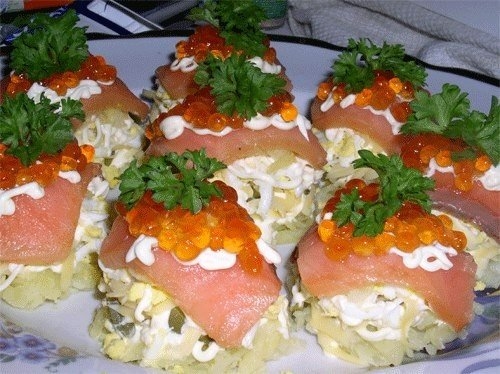Закуска из красной икры
