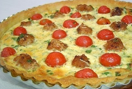 Киш с мясными шариками Киш с мясными шариками