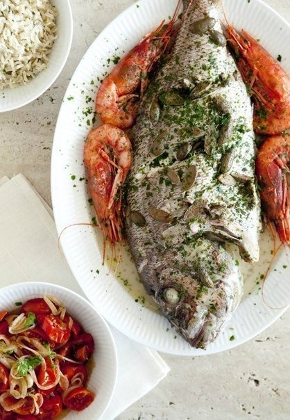 •Рыба с вином и каперсами• •Рыба с вином и каперсами•