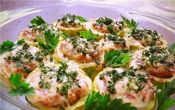 Кабачки фаршированные мясом Кабачки фаршированные мясом