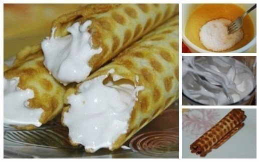 Вафельные трубочки с кремом Вафельные трубочки с кремом