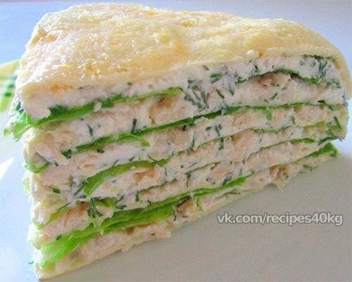 Белковый торт с куриной грудкой: идеальный ужин!