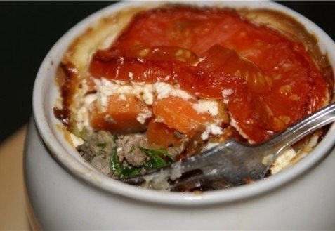 Куриная печень с овощами в горшочках Куриная печень с овощами в горшочках