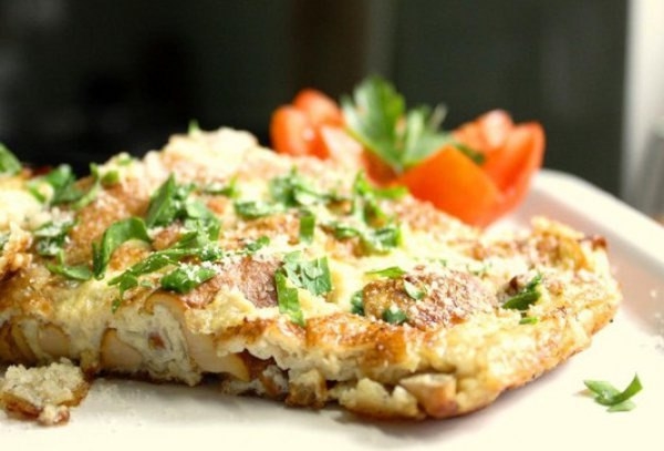 Фриттата с курицей, грибами и помидорами Фриттата с курицей, грибами и помидорами
