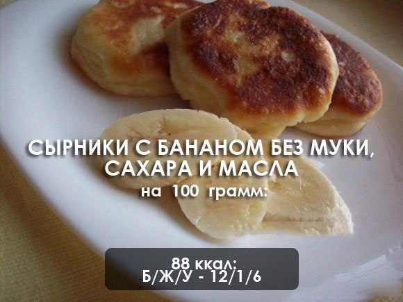 Сырники с бананом без муки, сахара и масла! Сырники с бананом без муки, сахара и масла!