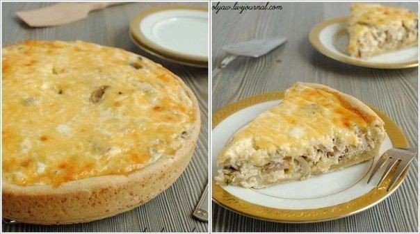 Лоранский пирог с курицей и грибами. Лоранский пирог с курицей и грибами.