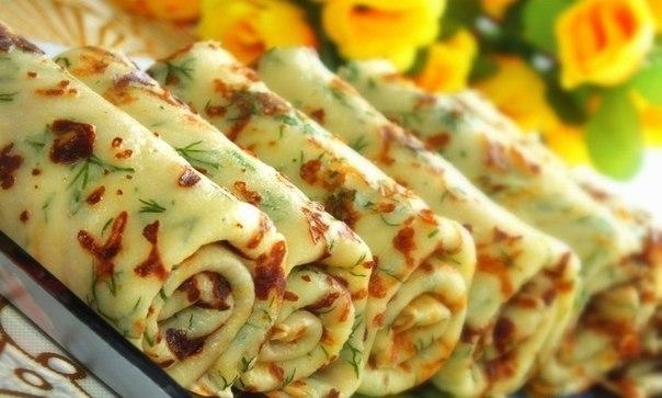 Сырные блины с зеленью. Сырные блины с зеленью.
