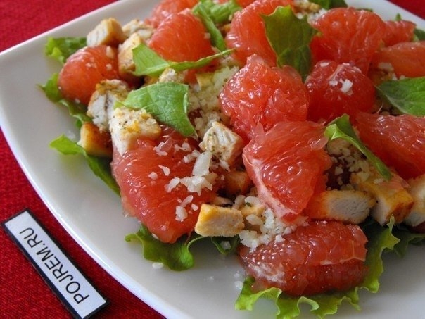 Салат с грейпфрутом и курицей Идеальный ужин Салат с грейпфрутом и курицей Идеальный ужин