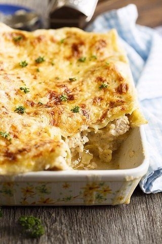 Лазанья с курицей.