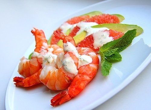 Креветки в йогуртовом соусе