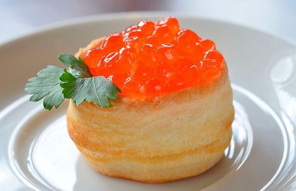 Волованы с красной икрой