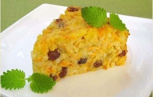 Рисовая запеканка с яблоками