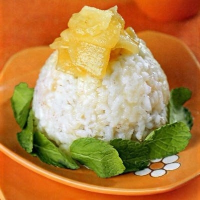 Рисовый десерт с яблоками