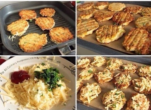 Овощные оладушки с сырной корочкой (на любой прием пищи)