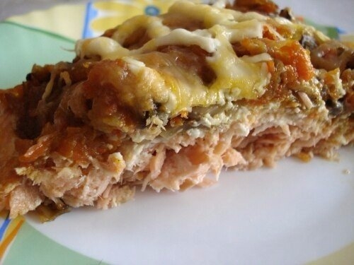 Слоеные баклажаны с рыбой (похудение/сушка)