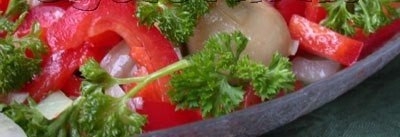 Салат из грибов с красным сладким перцем