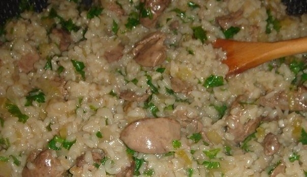 Ризотто с печенью