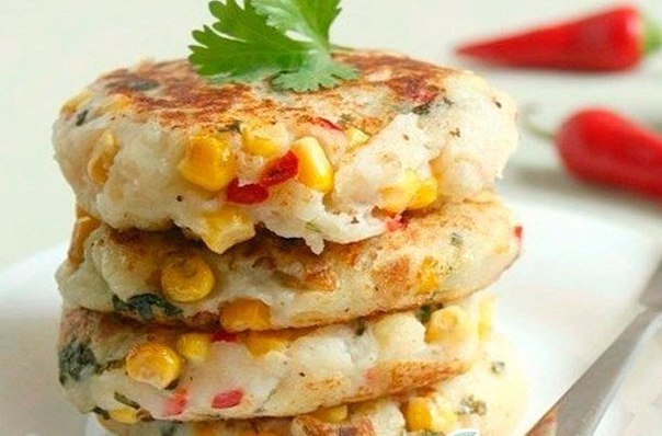Картофельные котлеты с кукурузой по-тайски
