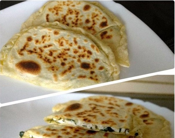 Кутабы с зеленью и сыром