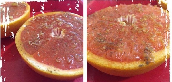 Печеный грейпфрут с медом и имбирем