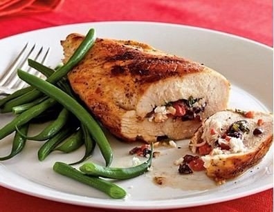Куриная грудка фаршированная сыром и сладким перцем