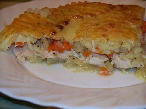 Запеканка с куриным филе и овощами