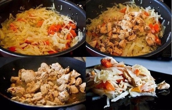 Нежная сочная капусточка с куриной грудкой придется по вкусу всем! Готовьте с удовольствием!
