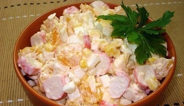 Нежный салат с сочными цитрусовыми добавками! Потрясающе вкусно!