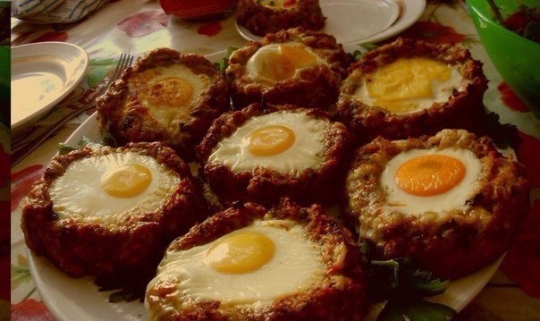 Получаются эдакие птичьи гнёздышки! Очень симпатично смотрится!