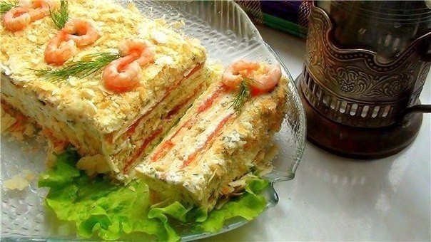 Кто сказал, что торты должны быть сладкими? Я очень люблю рыбные, мясные. Попробуйте, как вкусно!