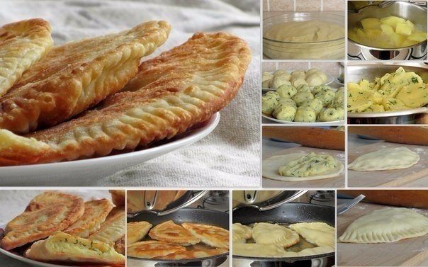 Чебуреки с картофелем и сыром Чебуреки с картофелем и сыром