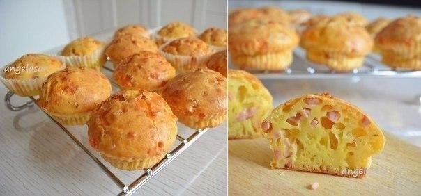 ЗАКУСОЧНЫЕ КЕКСИКИ С ВЕТЧИНОЙ И СЫРОМ
